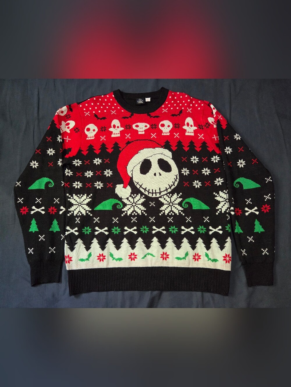 Disney Nightmare Before Christmas Jack Skellington Holiday Christmas Sweater